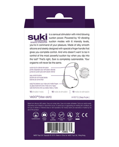 Hella Raw Vedo Suki Rechargeable Sonic Vibrating Sucker Deep Purple