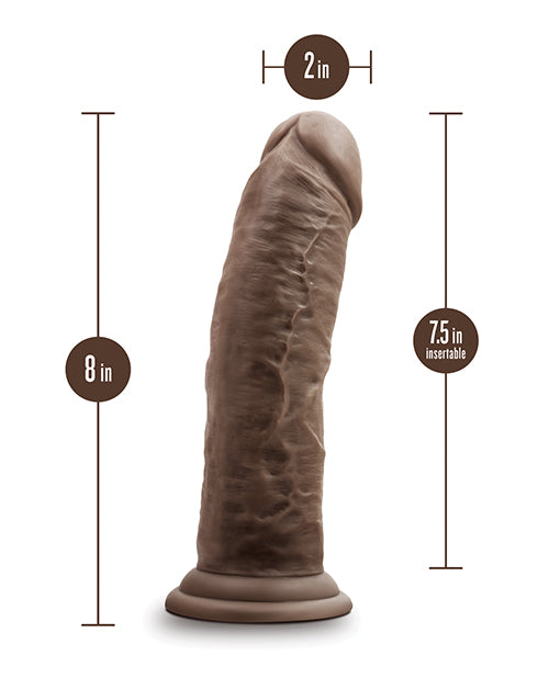 Hella Raw Blush Dr. Skin Silicone Dr. Shepherd 8" Dildo w/Suction Cup - Chocolate