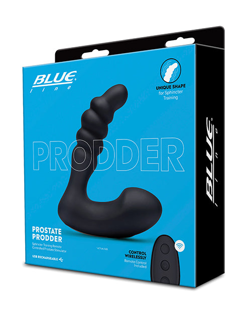 Hella Raw Blue Line Vibrating Prostate Prodder w/Remote - Black