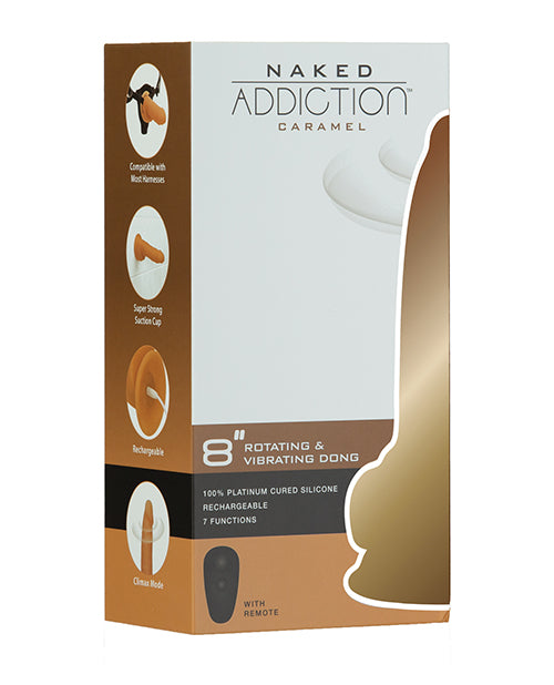 Hella Raw Naked Addiction 8" Dual Density Silicone Dildo - Caramel