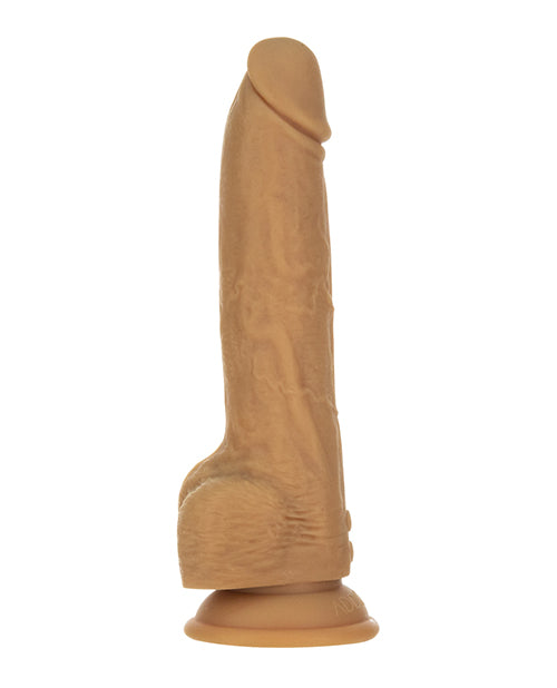 Hella Raw Naked Addiction 9" Thrusting  Dong w/Remote - Caramel