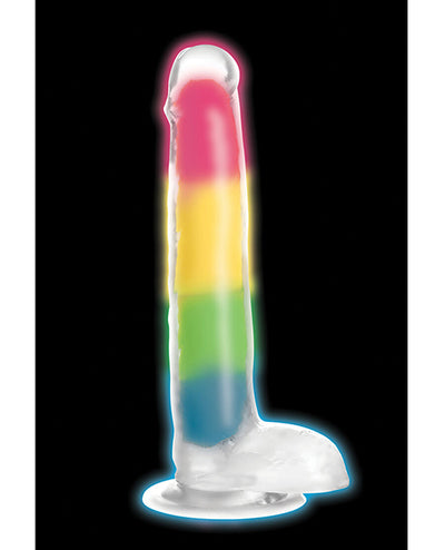 Hella Raw Curve Toys Lollicock 7" Glow In The Dark Silicone Dildo W/balls