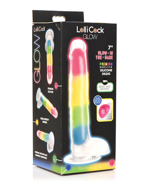 Hella Raw Curve Toys Lollicock 7" Glow In The Dark Silicone Dildo W/balls