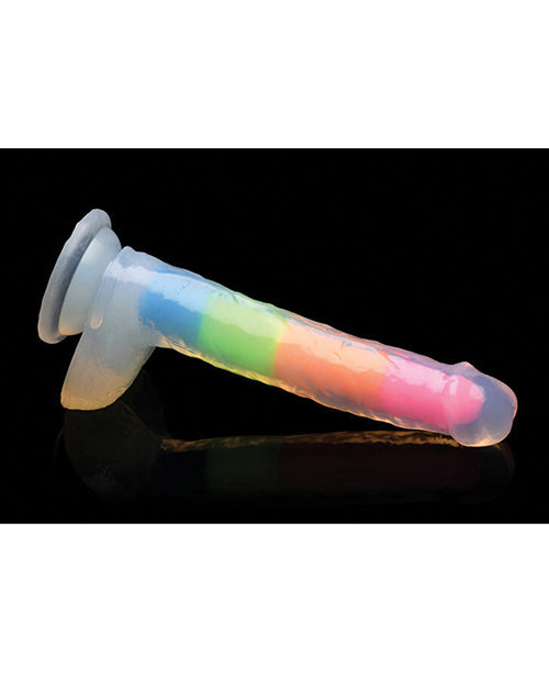 Hella Raw Curve Toys Lollicock 7" Glow In The Dark Silicone Dildo W/balls