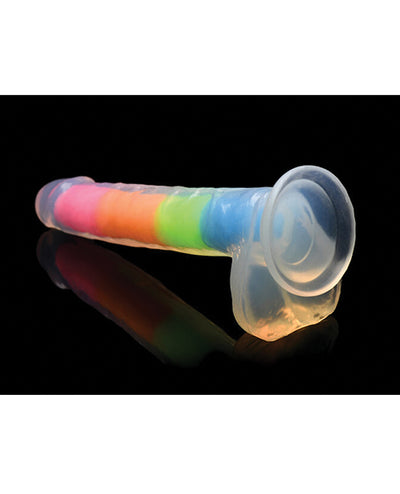 Hella Raw Curve Toys Lollicock 7" Glow In The Dark Silicone Dildo W/balls