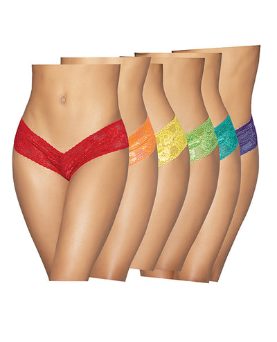 Hella Raw 6 pc Low Rise Neon Pride Panty Pack Asst. Colors O/S