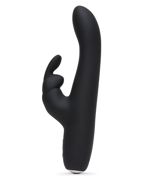 Hella Raw Fifty Shades of Grey Greedy Girl Rechargeable Slimline Rabbit Vibrator - Black