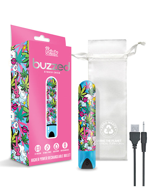 Hella Raw Buzzed 3.5" Rechargeable Bullet - Stoner Chick Blue