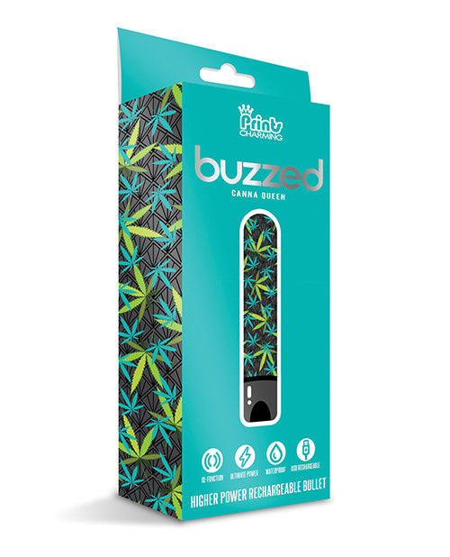 Hella Raw Buzzed 3.5" Rechargeable Bullet - Canna Queen Black