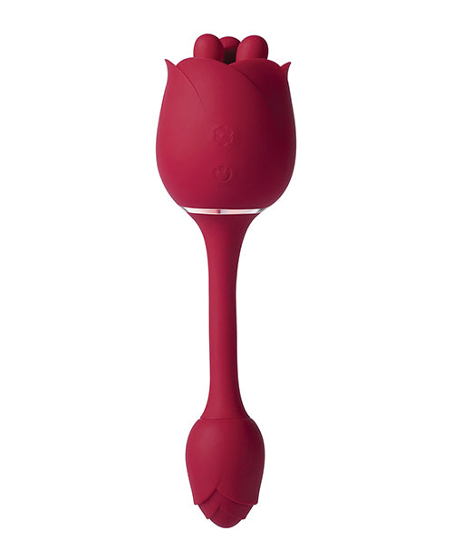 Hella Raw Roseann Double Ended Rose Toy Vibrator - Red