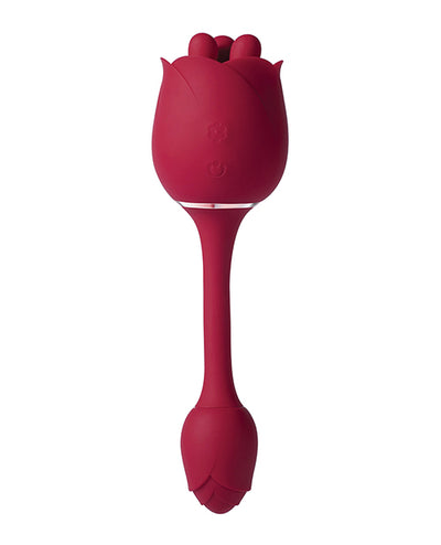 Hella Raw Roseann Double Ended Rose Toy Vibrator - Red