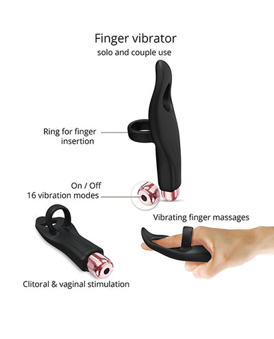 Hella Raw Love to Love Tickle Me Finger Vibe - Black Onyx