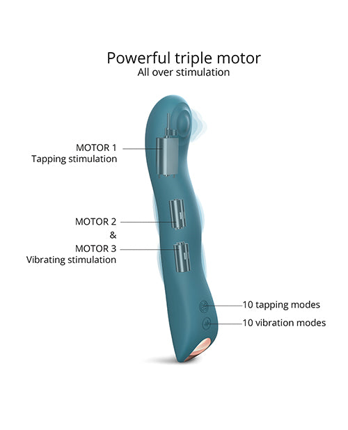 Hella Raw Love to Love Swap Tapping Vibrator - Teal Me