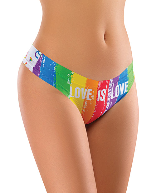 Hella Raw Mememe Pride Love Is Printed Thong