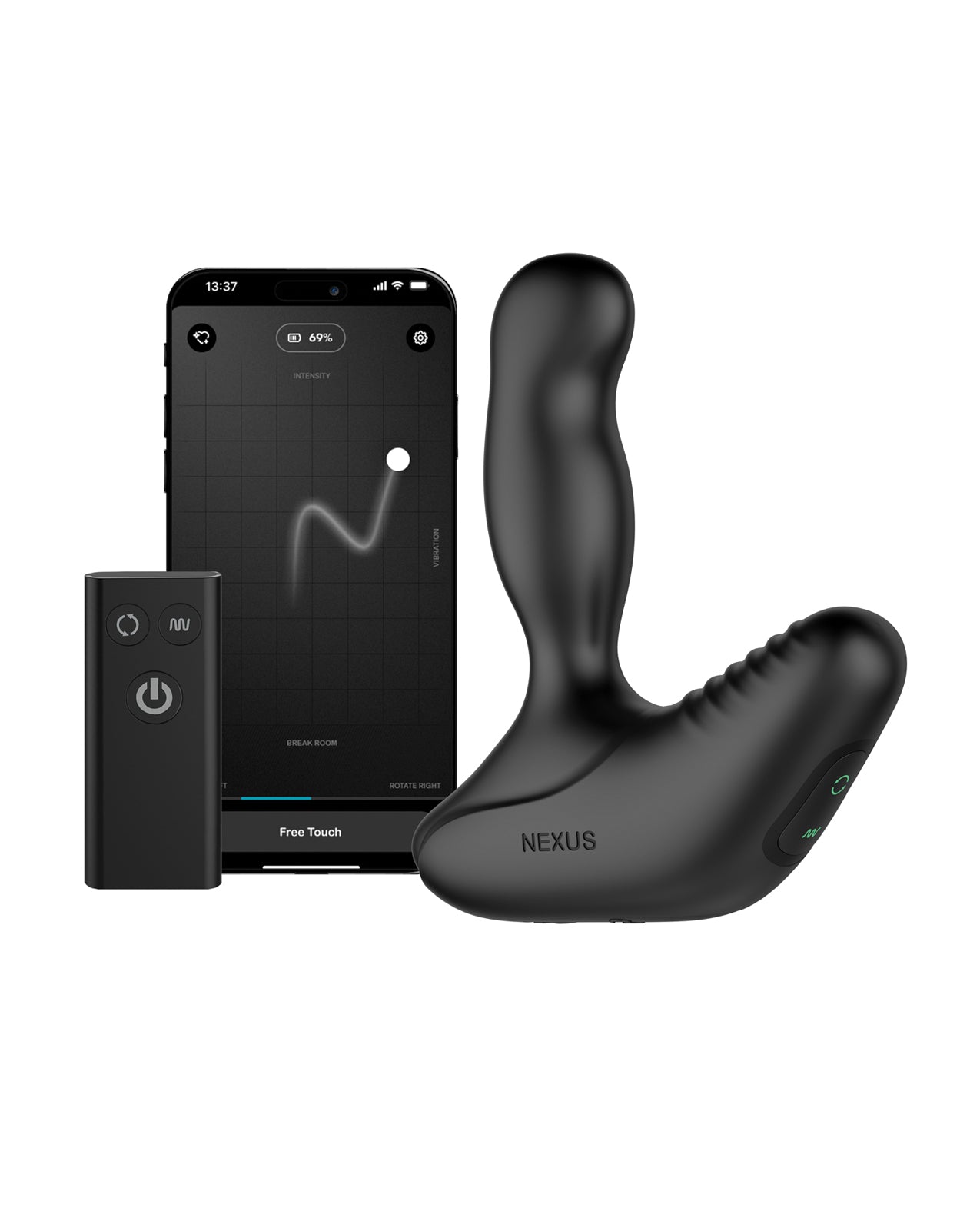 Hella Raw Nexus Revo Stealth App Enabled Rotating & Vibrating Prostate Massager - Black