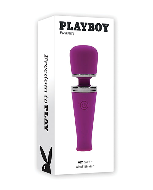 Hella Raw Playboy Pleasure Mic Drop Petite Wand Vibrator - Fuschia