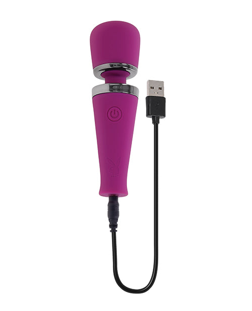 Hella Raw Playboy Pleasure Mic Drop Petite Wand Vibrator - Fuschia