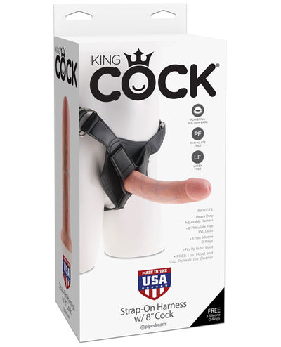 Hella Raw "King Cock Strap On Harness W/8"" Cock"