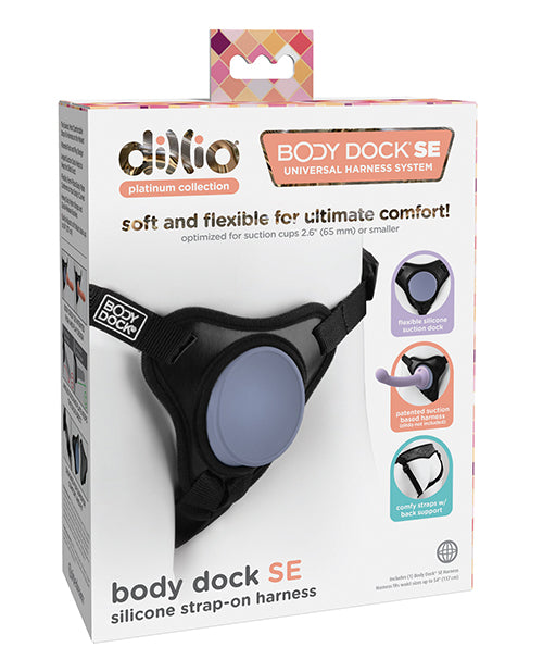 Hella Raw Dillio Platinum Body Dock SE Strap On Harness - Black