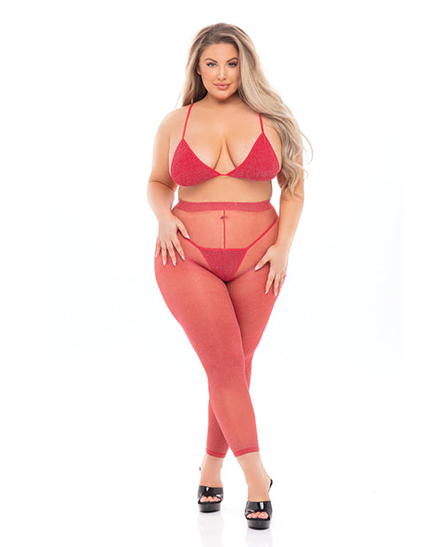 Hella Raw Pink Lipstick Tall Order Bra Top & Leggings Qn