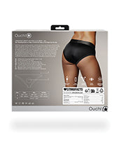 Hella Raw Shots Ouch Vibrating Strap On High-cut Brief - Black