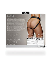 Hella Raw Shots Ouch Vibrating Strap On Thong W/removable Rear Straps - Black