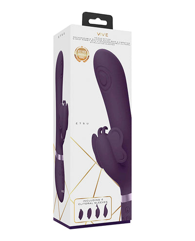 Hella Raw Shots Vive Etsu  Pulse G-Spot Rabbit w/Interchangeable Clitoral Attachments - Purple