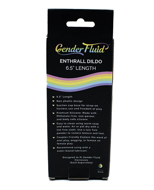 Hella Raw Gender Fluid 6.5" Enthrall Strap On Dildo - Black