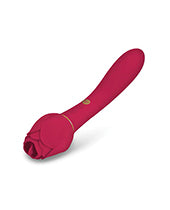 Hella Raw Secret Kisses Rosegasm Lingo Dual Ended Rose Bud w/Clitoral Flickering & Internal Massage - Red