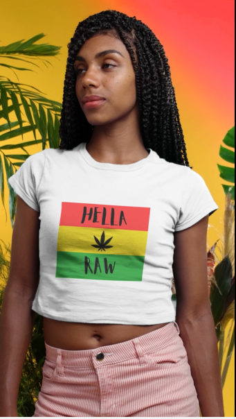 Women’s Helle Raw Sunflower Girl RBG Crop Tee