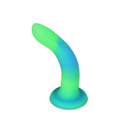 Hella Raw Rave Addiction 8in Glow In The Dark Dildo Blue/green