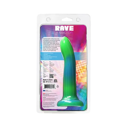 Hella Raw Rave Addiction 8in Glow In The Dark Dildo Blue/green
