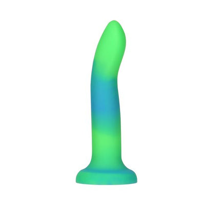 Hella Raw Rave Addiction 8in Glow In The Dark Dildo Blue/green