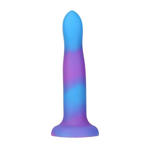 Hella Raw Rave Addiction 8in Glow In The Dark Dildo Blue/purple