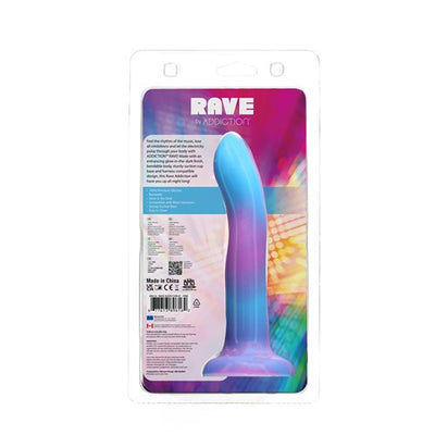 Hella Raw Rave Addiction 8in Glow In The Dark Dildo Blue/purple