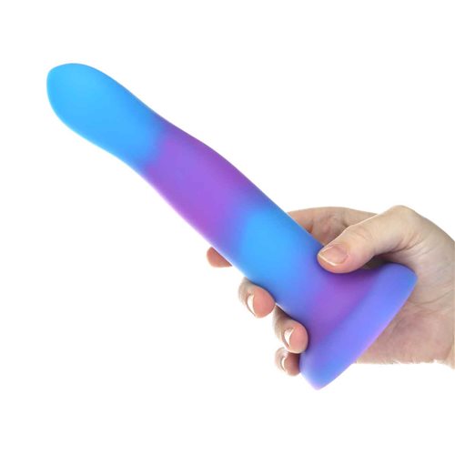 Hella Raw Rave Addiction 8in Glow In The Dark Dildo Blue/purple