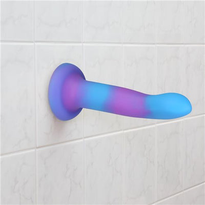 Hella Raw Rave Addiction 8in Glow In The Dark Dildo Blue/purple