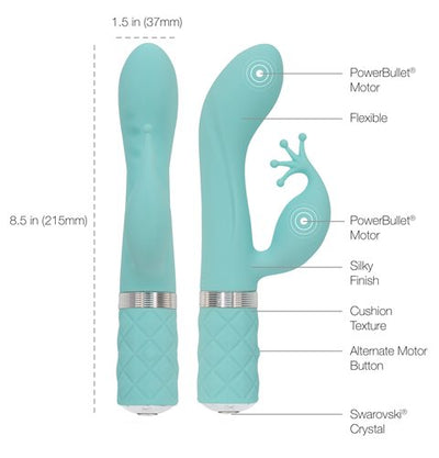 Hella Raw Pillow Talk Kinky Clitoral W/ Swarovski Crystal Teal