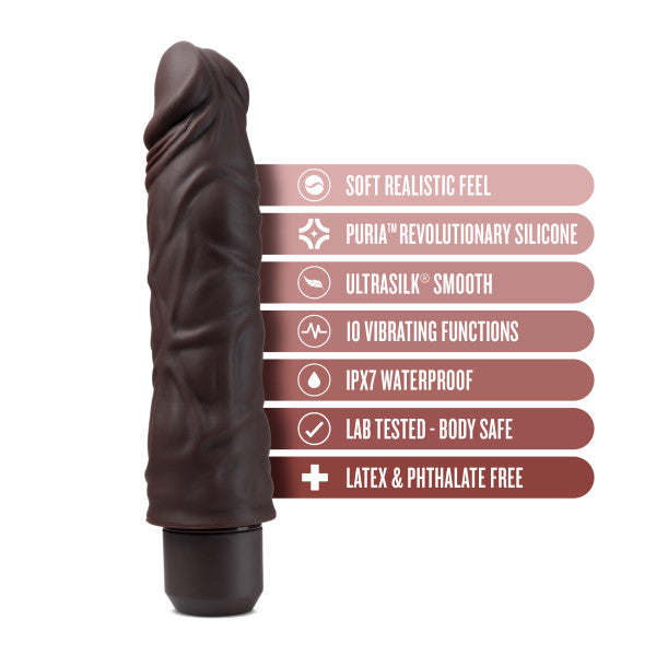 Hella Raw Dr. Skin Silicone Dr. David 8 In Vibrating Dildo Brown