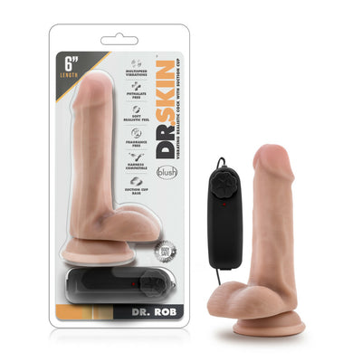 Hella Raw Dr Skin Dr. Rob 6in Cock Vanilla Vibrating