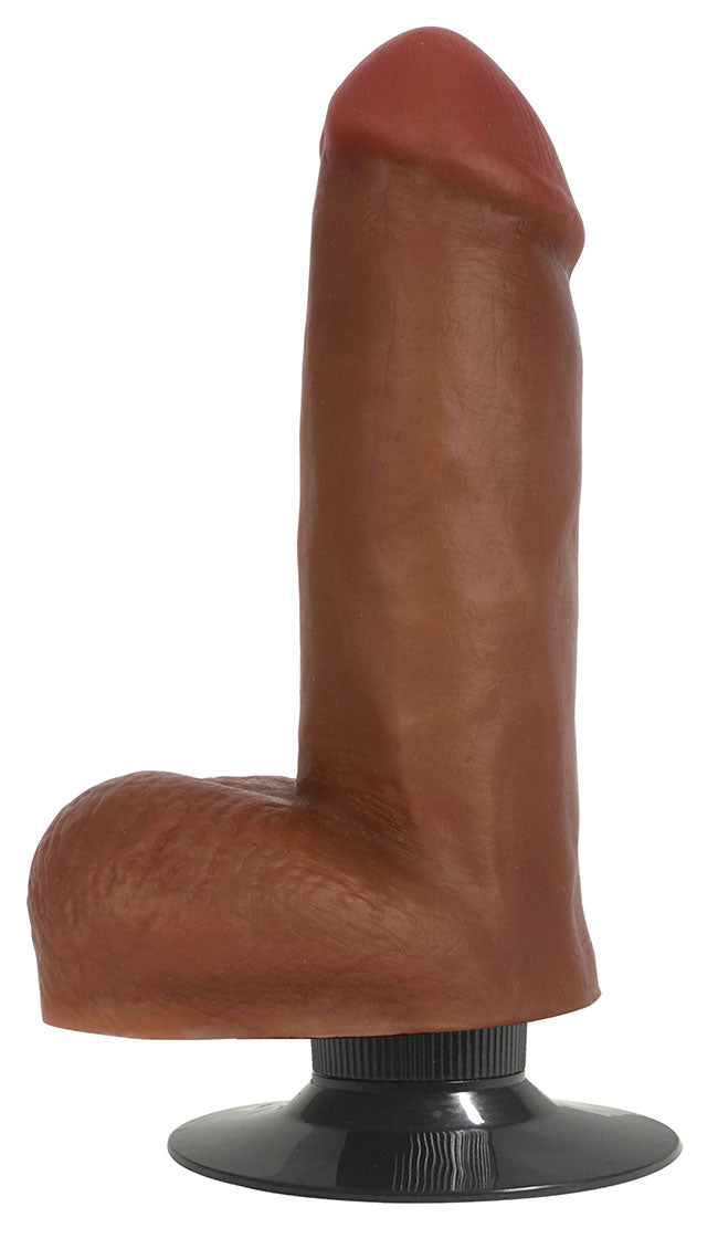 Hella Raw Jock Bareskin 6in Vibrating Latte Dildo W/ Balls