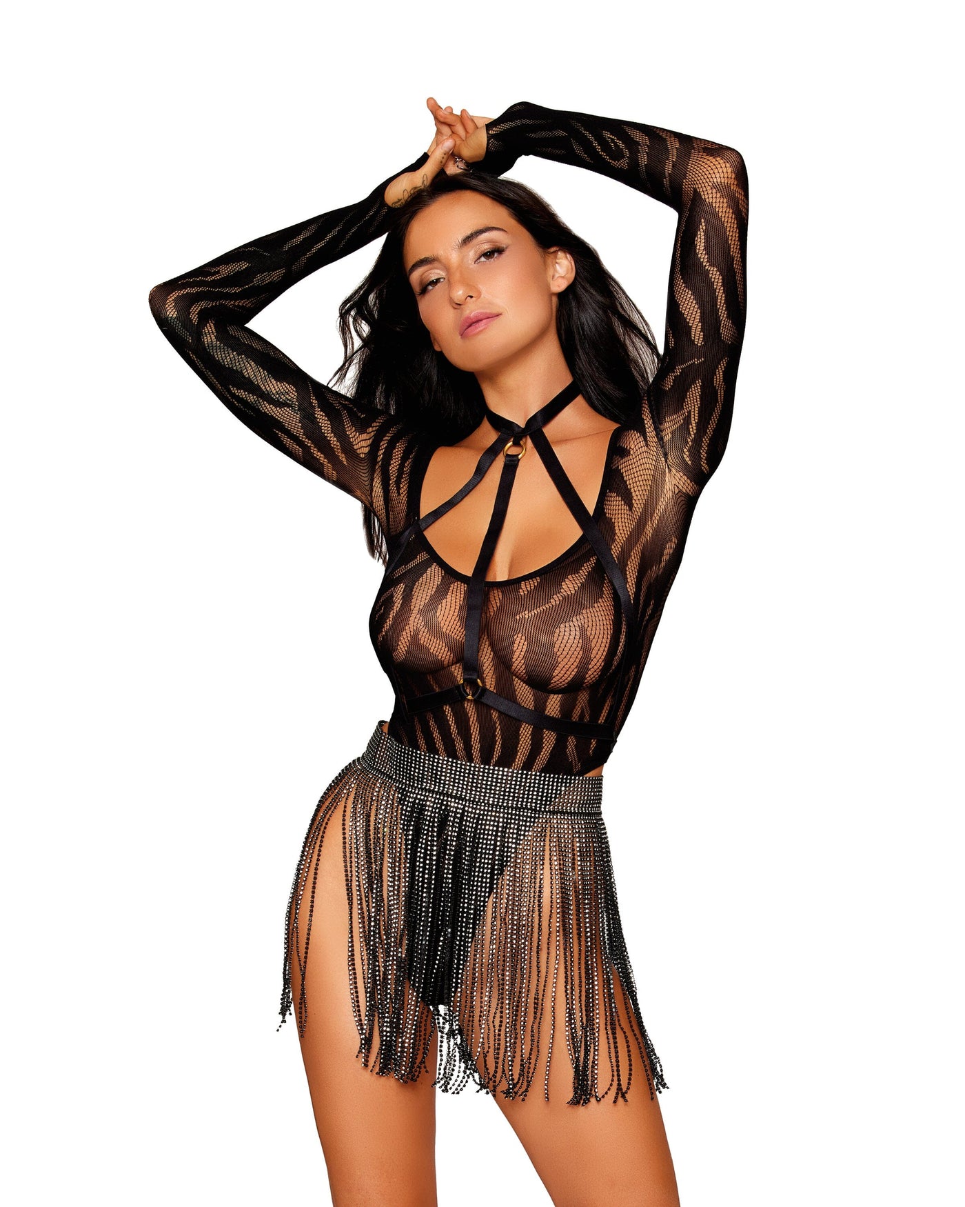 Hella Raw Swirl Knit Teddy & Harness Set Black O/s