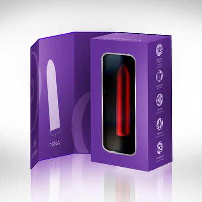 Hella Raw Edonista Nina Bullet Vibrator Red 16 Modes