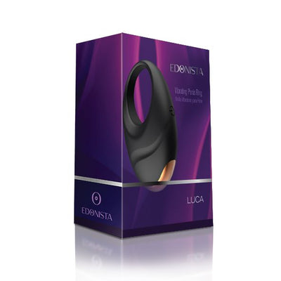 Hella Raw Edonista Luca Vibrating Penis Ring Black