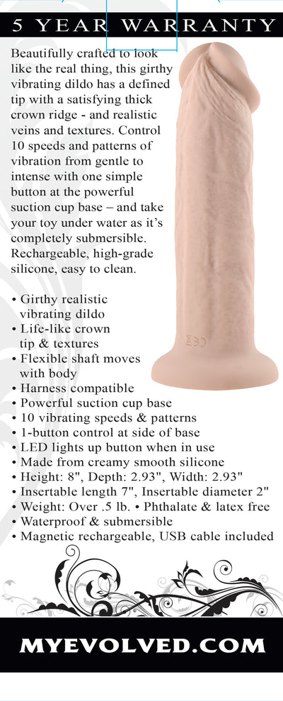 Hella Raw Evolved 7in Girthy Vibrating Dong Light