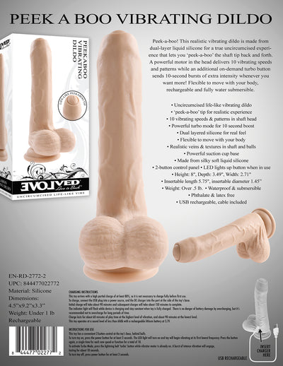 Hella Raw Evolved Peek A Boo Vibrating Dildo Light