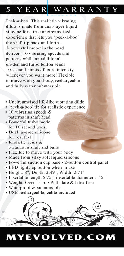 Hella Raw Evolved Peek A Boo Vibrating Dildo Light