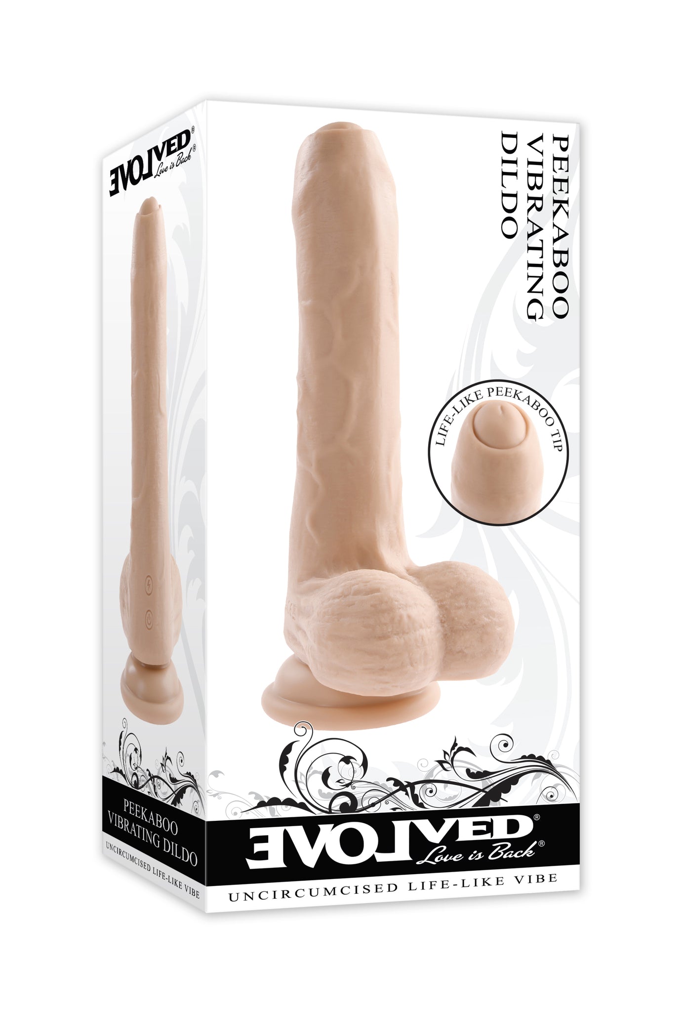 Hella Raw Evolved Peek A Boo Vibrating Dildo Light