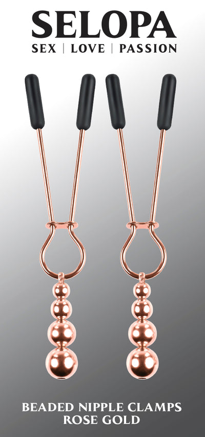 Hella Raw Selopa Beaded Nipple Clamps Rose Gold