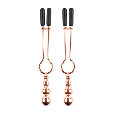 Hella Raw Selopa Beaded Nipple Clamps Rose Gold